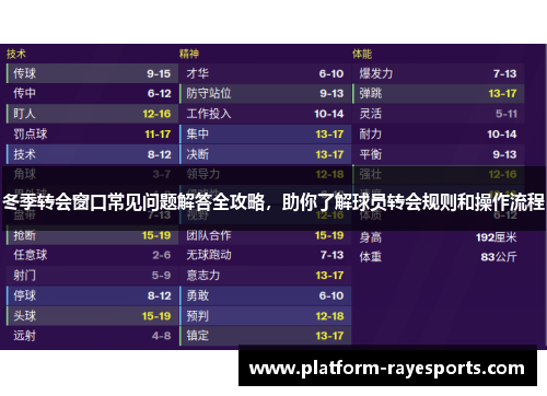 冬季转会窗口常见问题解答全攻略，助你了解球员转会规则和操作流程